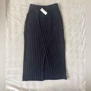 Anthropologie Dark Blue Midi Slit Pencil Skirt